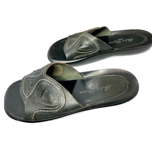 Robert Clergerie Shoes - Robert Clergerie Black Leather Slip-On Shoes with Sculptural Design, Pristi, 9.5
